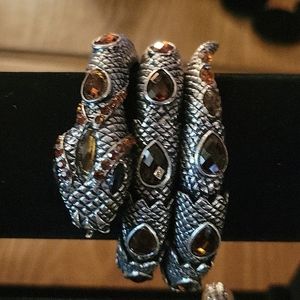 Egyptian Snake Rinestone Stretch Cuff Wrap Bangle Bracelet